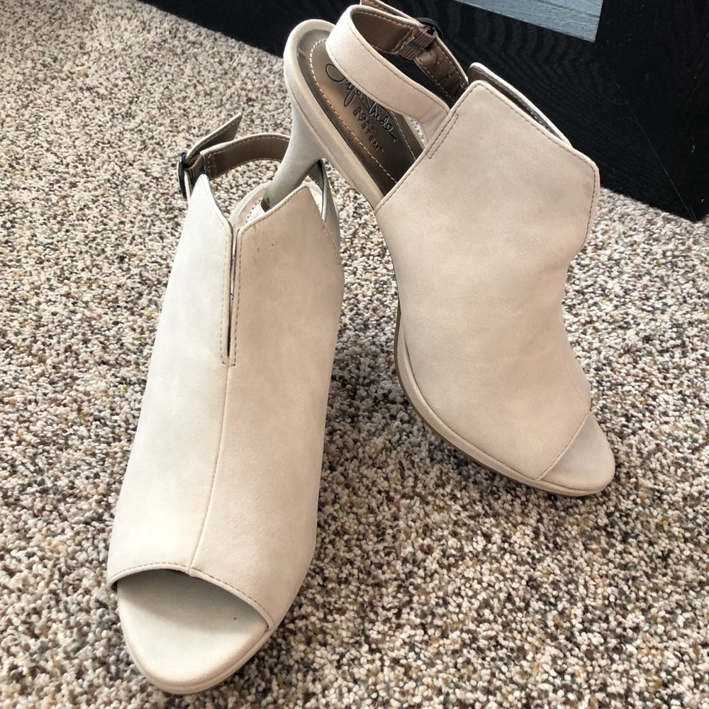 White Suede Heels